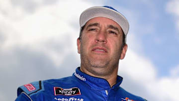 CHARLOTTE, NC - SEPTEMBER 29: Elliott Sadler, driver of the #1 OneMain Financial Chevrolet, stands on the grid during qualifying for the NASCAR XFINITY Series Drive for the Cure 200 at Charlotte Motor Speedway on September 29, 2018 in Charlotte, North Carolina. (Photo by Jared C. Tilton/Getty Images)