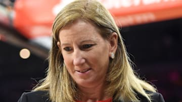 LAS VEGAS, NEVADA - JULY 27: WNBA Commissioner Cathy Engelbert walks on the court during the WNBA All-Star Game 2019 at the Mandalay Bay Events Center on July 27, 2019 in Las Vegas, Nevada. NOTE TO USER: User expressly acknowledges and agrees that, by downloading and or using this photograph, User is consenting to the terms and conditions of the Getty Images License Agreement. (Photo by Ethan Miller/Getty Images)