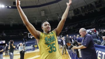 SOUTH BEND, IN - FEBRUARY 11: After scoring 33 points and surpassing 1000 career points Bonzie Colson