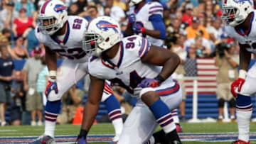Aug 29, 2015; Orchard Park, NY, USA; Buffalo Bills defensive end Mario Williams (94) against the Pittsburgh Steelers at Ralph Wilson Stadium. Mandatory Credit: Timothy T. Ludwig-USA TODAY Sports