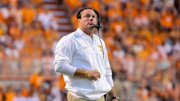 Sep 1, 2016; Knoxville, TN, USA; Tennessee Volunteers head coach Butch Jones during the first quarter against the Appalachian State Mountaineers at Neyland Stadium. Mandatory Credit: Randy Sartin-USA TODAY Sports