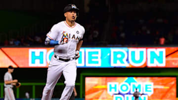 MIAMI, FL - AUGUST 15: Giancarlo Stanton (Photo by Mark Brown/Getty Images)