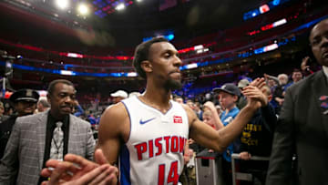DETROIT, MI - APRIL 9: Ish Smith #14 of the Detroit Pistons high fives fans after the game against the Memphis Grizzlies on April 9, 2019 at Little Caesars Arena in Detroit, Michigan. NOTE TO USER: User expressly acknowledges and agrees that, by downloading and/or using this photograph, User is consenting to the terms and conditions of the Getty Images License Agreement. Mandatory Copyright Notice: Copyright 2019 NBAE (Photo by Brian Sevald/NBAE via Getty Images)
