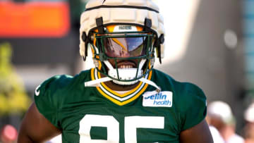 Green Bay Packers defensive lineman Devonte Wyatt (95) arrives to practice during Packers training camp on Thursday, July 28, 2022, at Ray Nitschke Field in Ashwaubenon, Wisconsin. Samantha Madar/USA TODAY NETWORK-Wis.Gpg Green Bay Packers Training Camp Day 2 07282022 0027
