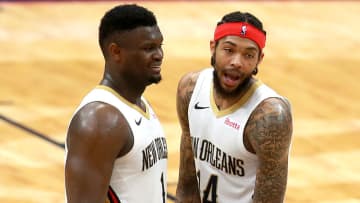 Former Duke basketball forwards Zion Williamson and Brandon Ingram (Photo by Sean Gardner/Getty Images)