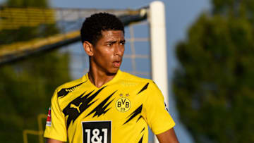 Jude Bellingham of Borussia Dortmund looks on (Photo by Alex Gottschalk/DeFodi Images via Getty Images)