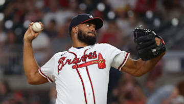 ATLANTA, GEORGIA - MAY 11: Kenley Jansen #74 of the Atlanta Braves pitches in the ninth inning against the Boston Red Sox at Truist Park on May 11, 2022 in Atlanta, Georgia. (Photo by Kevin C. Cox/Getty Images)
