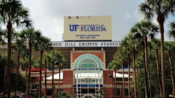 GAINESVILLE, FL - AUGUST 31: General view of the exterior of Ben Hill Griffin Stadium prior to a game between the Florida Gators and the Toldeon Rockets on August 31, 2013 in Gainesville, Florida. Florida won the game 24-6. (Photo by Stacy Revere/Getty Images)