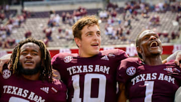 Zach Calzada, Texas A&M football Mandatory Credit: Jerome Miron-USA TODAY Sports