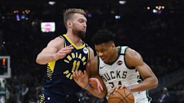 Indiana Pacers, Domantas Sabonis, Giannis Antetokounmpo (Photo by Stacy Revere/Getty Images)