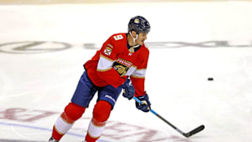 The Florida Panthers' Brian Boyle skates during warmups before a game against the Pittsburgh Penguins at the BB&T Center in Sunrise, Fla., on Tuesday, Oct. 22, 2019. The Panthers won, 4-2. (David Santiago/Miami Herald/Tribune News Service via Getty Images)