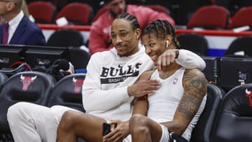 DeMar DeRozan, Dalen Terry, Chicago Bulls (Credit: Kamil Krzaczynski-USA TODAY Sports)
