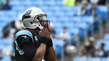 Dec 24, 2016; Charlotte, NC, USA; Carolina Panthers quarterback Cam Newton (1) before the game at Bank of America Stadium. Mandatory Credit: Bob Donnan-USA TODAY Sports