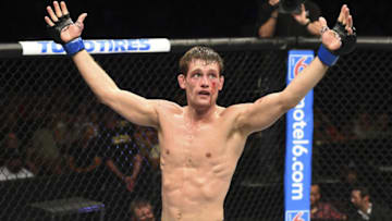 BOISE, ID - JULY 14: Rick Glenn reacts to his fight with Dennis Bermudez in their featherweight fight during the UFC Fight Night event inside CenturyLink Arena on July 14, 2018 in Boise, Idaho. (Photo by Josh Hedges/Zuffa LLC/Zuffa LLC via Getty Images)