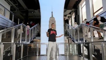 NEW YORK, NEW YORK - JUNE 21: Jabari Smith visits the Empire State Building on June 21, 2022 in New York City. (Photo by Michael Loccisano/Getty Images for Empire State Realty Trust)