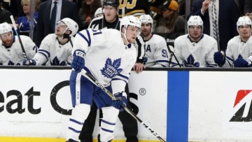 BOSTON, MA - APRIL 23: Toronto Maple Leafs defenseman Jake Gardiner (51) holds the pic on the power play during Game 7 of the 2019 First Round Stanley Cup Playoffs between the Boston Bruins and the Toronto Maple Leafs on April 23, 2019, at TD Garden in Boston, Massachusetts. (Photo by Fred Kfoury III/Icon Sportswire via Getty Images)