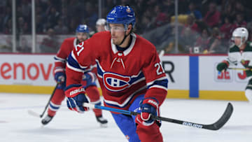 MONTREAL, QC - OCTOBER 17: Nick Cousins #21 of the Montreal Canadiens skates against the Minnesota Wild in the NHL game at the Bell Centre on October 17, 2019 in Montreal, Quebec, Canada. (Photo by Francois Lacasse/NHLI via Getty Images)