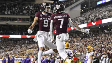 Texas A&M Aggies wide receiver Moose Muhammad III (7) celebrates (Maria Lysaker-USA TODAY Sports)