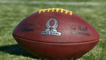 Jan 24, 2015; Scottsdale, AZ, USA; A general view of Wilson football at Team Carter practice for the 2015 Pro Bowl at Scottsdale Community College. Mandatory Credit: Kirby Lee-USA TODAY Sports