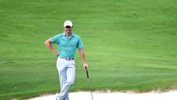 MEMPHIS, TENNESSEE - JULY 30: Rory McIlroy of Northern Ireland waits to putt on the seventh green during the first round of the World Golf Championship-FedEx St. Jude Invitational at TPC Southwind on July 30, 2020 in Memphis, Tennessee. (Photo by Stacy Revere/Getty Images)