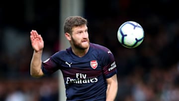LONDON, ENGLAND - OCTOBER 07: Shkodran Mustafi of Arsenal during the Premier League match between Fulham FC and Arsenal FC at Craven Cottage on October 7, 2018 in London, United Kingdom. (Photo by Catherine Ivill/Getty Images)