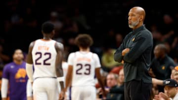 PHOENIX, ARIZONA - OCTOBER 02: Head coach Monty Williams of the Phoenix Suns looks on during the second half against the Adelaide 36ers at Footprint Center on October 02, 2022 in Phoenix, Arizona. The 36ers beat the Suns 134-124. NOTE TO USER: User expressly acknowledges and agrees that, by downloading and or using this photograph, User is consenting to the terms and conditions of the Getty Images License Agreement. (Photo by Chris Coduto/Getty Images)