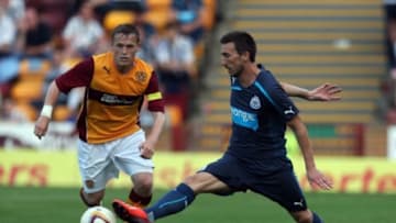 MOTHERWELL, SCOTLAND - JULY 16: Romain Amalfitano of Newcastle United in action during the Pre Season Friendly match between Motherwell and Newcastle United at Fir Park on July 16, 2013 in Motherwell, Scotland. (Photo by Ian MacNicol/Getty Images)