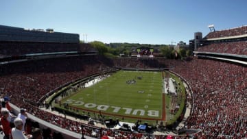 Apr 16, 2016; Athens, GA, USA; General view of Sanford Stadium during the first half of the Georgia Bulldogs Spring Game at Sanford Stadium. Mandatory Credit: Brett Davis-USA TODAY Sports