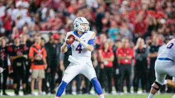 SAN DIEGO, CA - OCTOBER 14: Brett Rypien #4 of the Boise State Broncos throws the ball against the San Diego State Aztecs in the first half at SDCCU Stadium on October 14, 2017 in San Diego, California. (Photo by Kent Horner/Getty Images)