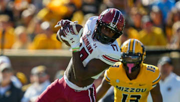 South Carolina football Xavier Legette took a big shot on a kickoff and, ultimately, had to leave the game. Mandatory Credit: Jay Biggerstaff-USA TODAY Sports