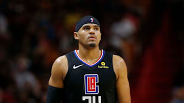 MIAMI, FLORIDA - JANUARY 23: Tobias Harris #34 of the LA Clippers in action against the Miami Heat at American Airlines Arena on January 23, 2019 in Miami, Florida. NOTE TO USER: User expressly acknowledges and agrees that, by downloading and or using this photograph, User is consenting to the terms and conditions of the Getty Images License Agreement. (Photo by Michael Reaves/Getty Images)