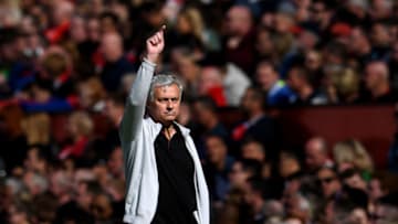MANCHESTER, ENGLAND - MAY 13: Jose Mourinho, Manager of Manchester United gives instruction to his team during the Premier League match between Manchester United and Watford at Old Trafford on May 13, 2018 in Manchester, England. (Photo by Ross Kinnaird/Getty Images)