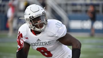 Sep 1, 2016; Miami, FL, USA; Indiana Hoosiers linebacker Tegray Scales (8) warms up before the game against the FIU Golden Panthers at FIU Stadium. Mandatory Credit: Jasen Vinlove-USA TODAY Sports
