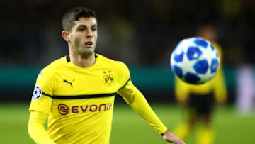DORTMUND, GERMANY - NOVEMBER 28: Christian Pulisic of Dortmund runs with the ball during the Group A match of the UEFA Champions League between Borussia Dortmund and Club Brugge at Signal Iduna Park on November 28, 2018 in Dortmund, Germany. (Photo by Martin Rose/Getty Images)