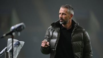 Moenchengladbach's German head coach Marco Rose arrives for the interviews prior to the UEFA Champions League football match Borussia Moenchengladbach v Inter Milan in Moenchengladbach, western Germany, on December 1, 2020. (Photo by Ina Fassbender / AFP) (Photo by INA FASSBENDER/AFP via Getty Images)