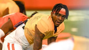 Clemson wide receiver Justyn Ross(8) during football practice in Clemson, S.C. Friday, March 5, 2021.Clemson Spring Football Practice