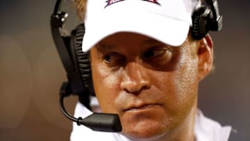 BOCA RATON, FL - SEPTEMBER 15: Head coach Lane Kiffin of the Florida Atlantic Owls looks on against the Bethune Cookman Wildcats during the second half at FAU Stadium on September 15, 2018 in Boca Raton, Florida. (Photo by Michael Reaves/Getty Images)