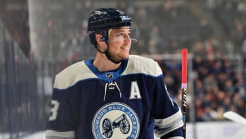 COLUMBUS, OH - NOVEMBER 15: Cam Atkinson #13 of the Columbus Blue Jackets skates against the Florida Panthers on November 15, 2018 at Nationwide Arena in Columbus, Ohio. (Photo by Jamie Sabau/NHLI via Getty Images)