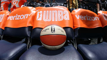 MINNEAPOLIS, MN - MAY 23: Generic image of basketball on a seat before the game between the Dallas Wings and the Minnesota Lynx on May 23, 2018 at Target Center in Minneapolis, Minnesota. NOTE TO USER: User expressly acknowledges and agrees that, by downloading and or using this Photograph, user is consenting to the terms and conditions of the Getty Images License Agreement. Mandatory Copyright Notice: Copyright 2018 NBAE (Photo by David Sherman/NBAE via Getty Images)