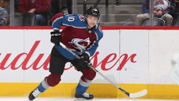 DENVER, CO - MARCH 16: Sven Andrighetto #10 of the Colorado Avalanche skates against the Nashville Predators at the Pepsi Center on March 16, 2018 in Denver, Colorado. (Photo by Michael Martin/NHLI via Getty Images)