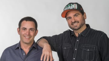 Miami, FL - November 11, 2014: (L to R) Portrait of Jon " Stugotz " Weiner and Dan Le Batard(Photo by Rodrigo Varela / ESPN Images)