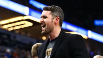 Kevin Love of the Cleveland Cavaliers returns to face his former team, the Minnesota Timberwolves. (Photo by David Berding/Getty Images)