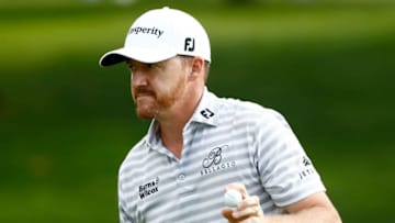 AKRON, OH - AUGUST 04: Jimmy Walker reacts on the 18th green during the second round of the World Golf Championships - Bridgestone Invitational at Firestone Country Club South Course on August 4, 2017 in Akron, Ohio. (Photo by Sam Greenwood/Getty Images)