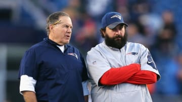 FOXBORO, MA - DECEMBER 06: Patriots head coach Bill Belichick talks with defensive coordinator Matt Patricia. (Photo by Maddie Meyer/Getty Images)