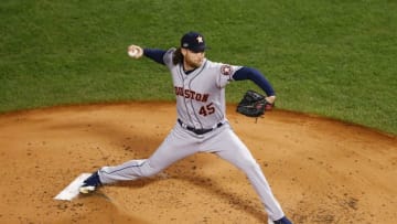 BOSTON, MA - OCTOBER 14: Gerrit Cole #45 of the Houston Astros (Photo by Tim Bradbury/Getty Images)