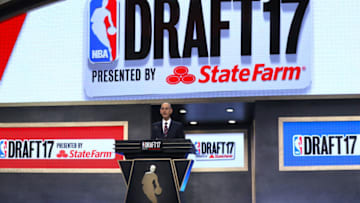 NEW YORK, NY - JUNE 22: NBA commissioner Adam Silver speaks during the first round of the 2017 NBA Draft at Barclays Center on June 22, 2017 in New York City. NOTE TO USER: User expressly acknowledges and agrees that, by downloading and or using this photograph, User is consenting to the terms and conditions of the Getty Images License Agreement. (Photo by Mike Stobe/Getty Images)