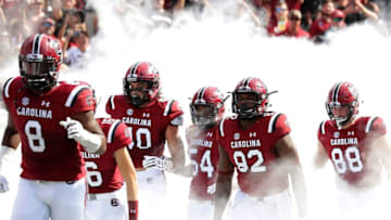 COLUMBIA, SC - SEPTEMBER 23: The South Carolina Gamecocks run onto the field before their game against the Louisiana Tech Bulldogs at Williams-Brice Stadium on September 23, 2017 in Columbia, South Carolina. (Photo by Streeter Lecka/Getty Images)