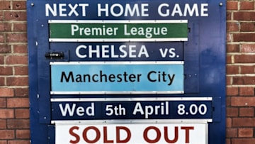 LONDON, ENGLAND - APRIL 05: (EDITORS NOTE: Image was altered with digital filters.) The fixture is displayed prior to the Premier League match between Chelsea and Manchester City at Stamford Bridge on April 5, 2017 in London, England. (Photo by Mike Hewitt/Getty Images)