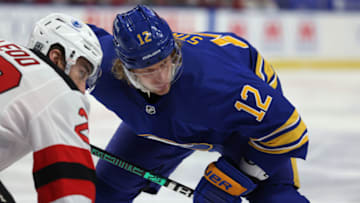 Jan 30, 2021; Buffalo, New York, USA; Eric Staal. Mandatory Credit: Timothy T. Ludwig-USA TODAY Sports