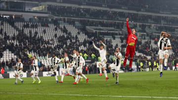 ALLIANZ STADIUM, TORINO, ITALY - 2018/12/07: Players of Juventus FC celebrates at the end of the Serie A football match between Juventus Fc and Fc Internazionale.Juventus Fc wins 1-0 over Fc Internazionale. (Photo by Marco Canoniero/LightRocket via Getty Images)